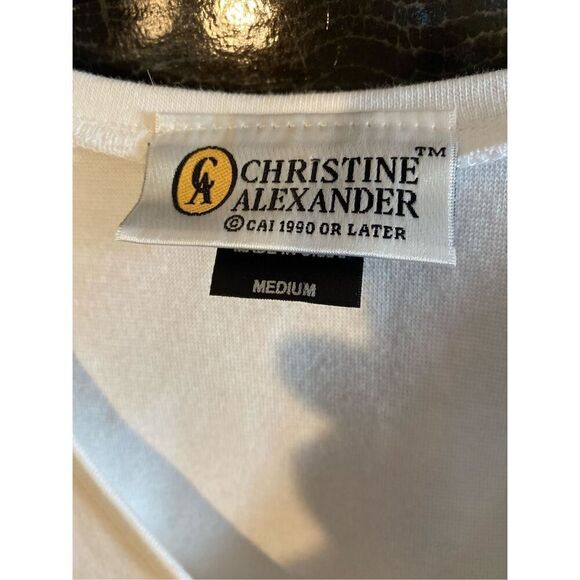 Christine Alexander women’s pampered rhinestone V-neck short sleeve Tee S/M - Picture 4 of 4